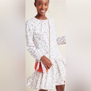 Felix Tunic swing Dress by Mare Mare leopard print Anthropologie size L NWT